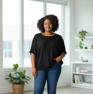 Lane Bryant sz 26/28 Dolman sleeve black sweater